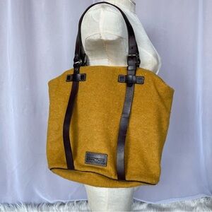 Rare Vintage Dooney & Bourke Wool Leather bag.Made in Italy. Mustard color.